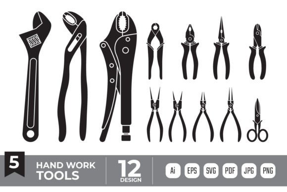 Download Hand Work Tools Vector Bundle - Hand Collection