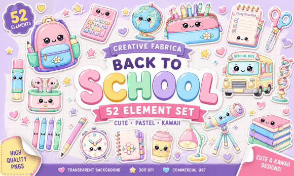 Download Back to School Kawaii Clipart Bundle - Back to school Collection