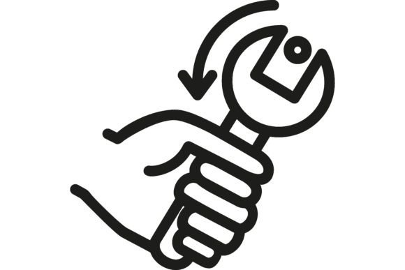 Download Using Wrench Line Icon. Hand, Work Tool, - Hand Collection