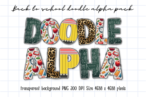 Download Back to School Leopard Doodle Alphabet - Back to school Collection
