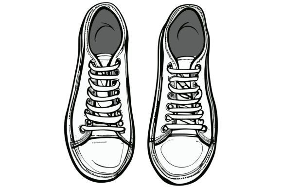 Download Line Art of a Pair of Shoes Vector - Shoes vector Collection