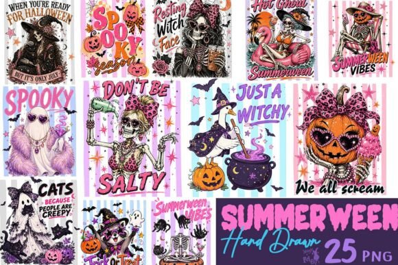 Download Funny Summerween Hand Drawn Bundle - Hand Collection
