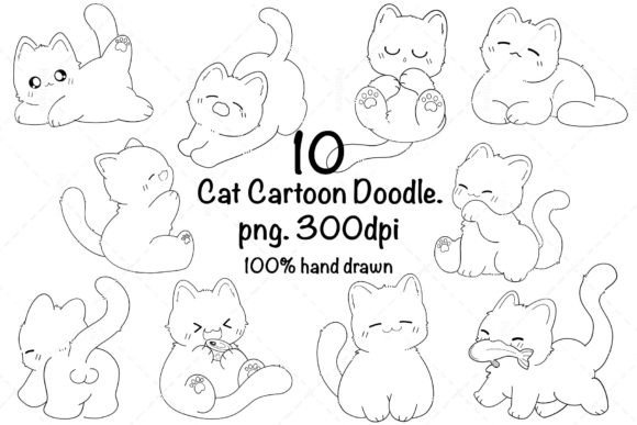 Download Cat Cartoon. Hand Drawn - Hand Collection