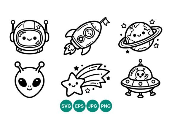 Download Cute Space Rocket and Alien Vector Art - Alien vector Collection