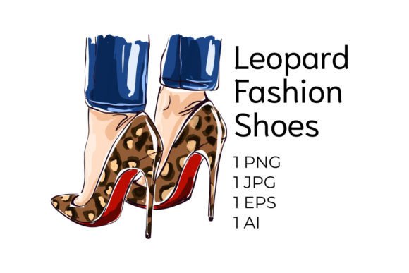 Download Fashion Leopard Woman Heels Shoes Vector - Shoes vector Collection