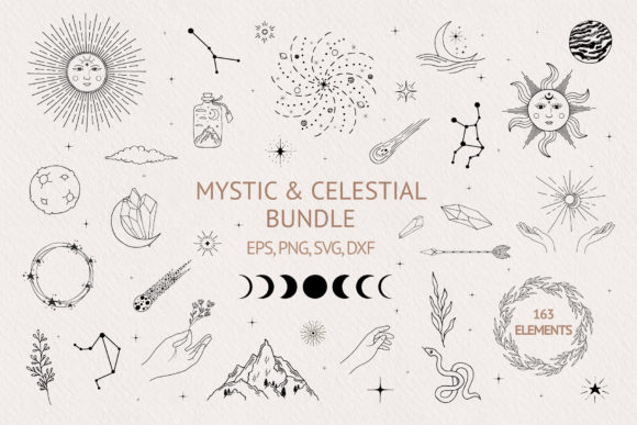 Download Hand Drawn Mystic &amp; Celestial Bundle - Hand Collection