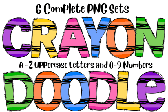 Download Back to School Crayon Doodlee Alphabet - Back to school Collection