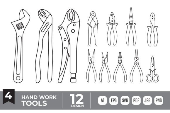 Download Hand Work Tools Vector Bundle - Hand Collection