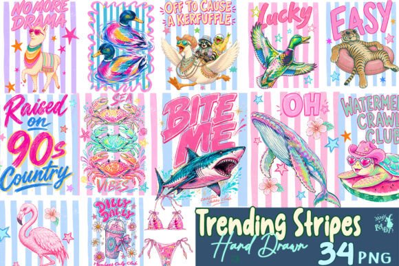 Download Trending Stripes Hand Drawn Bundle - Hand Collection