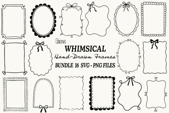 Download Whimsical Hand-Drawn Frames SVG Bundle - Hand Collection